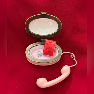 BARBIE - Pink Porcelain Telephone Box with Telephone Book - PHB Collection
